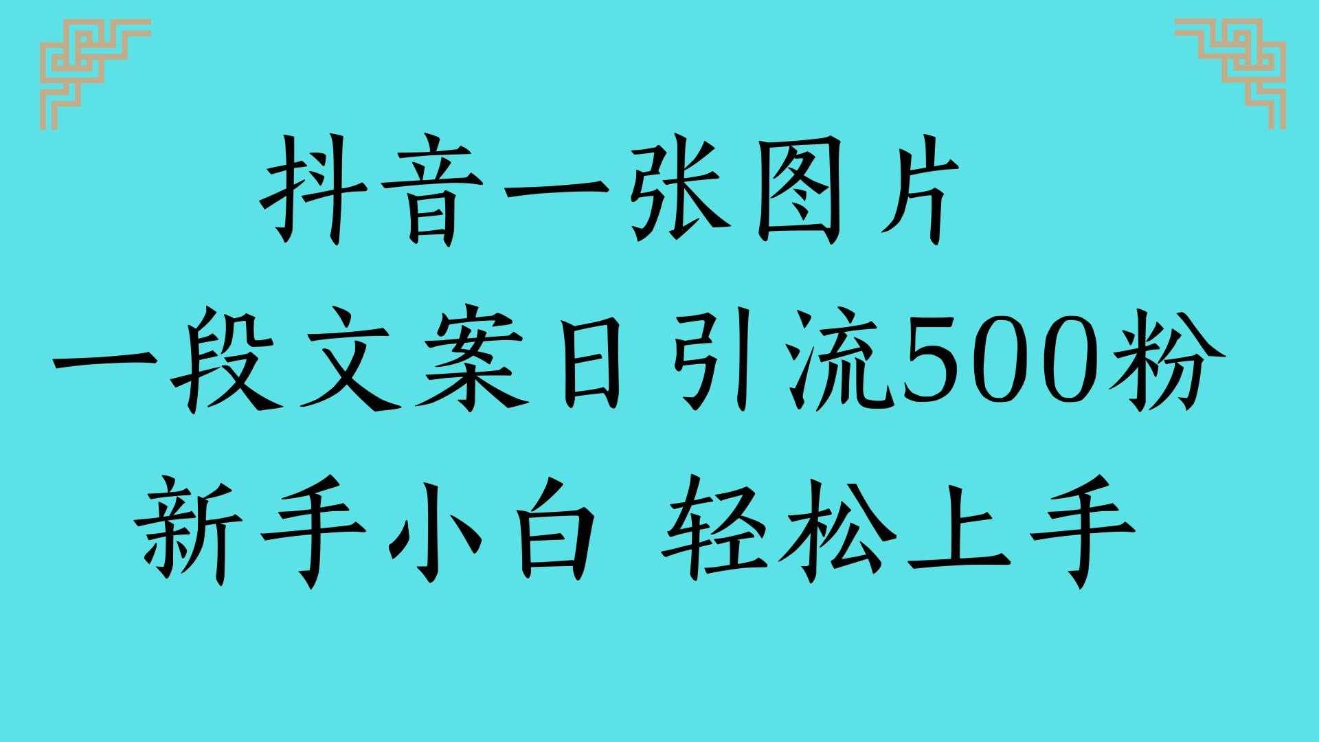 <strong>抖音</strong>一张图片 一段文案日引流500粉新手小白 轻松上手